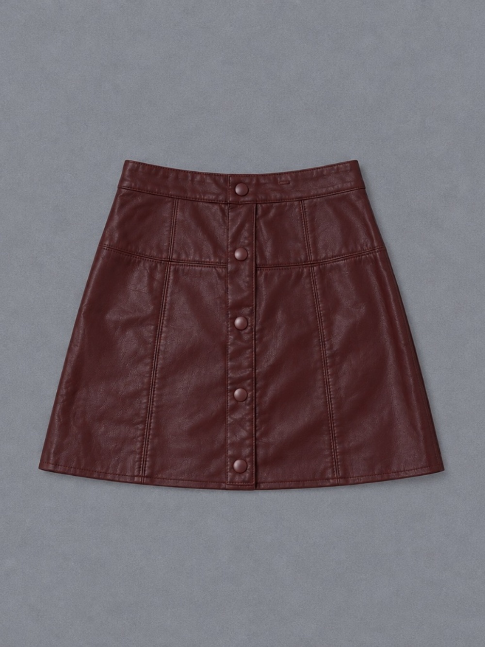 Free People Burgundy Faux Leather Mini Skirt Size 4